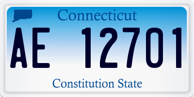 CT license plate AE12701
