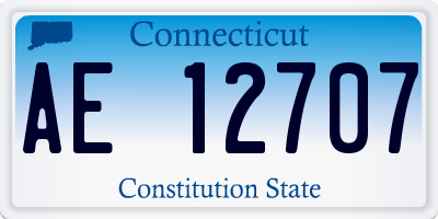 CT license plate AE12707