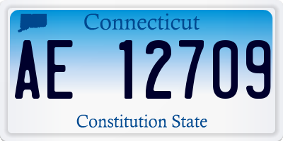 CT license plate AE12709