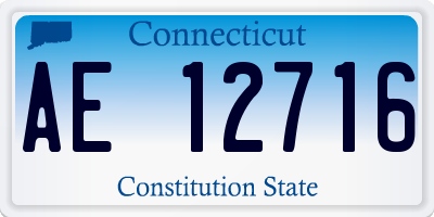 CT license plate AE12716