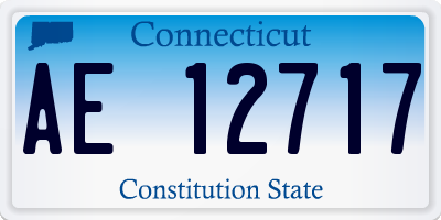 CT license plate AE12717