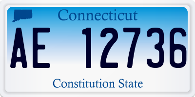 CT license plate AE12736