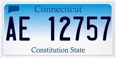 CT license plate AE12757