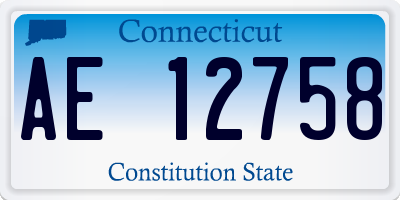 CT license plate AE12758