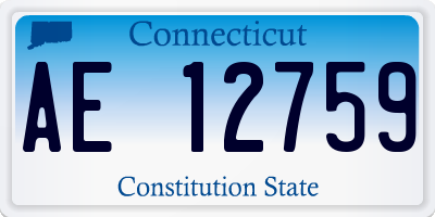 CT license plate AE12759