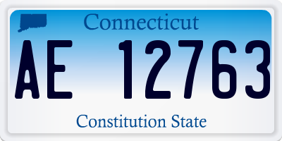 CT license plate AE12763