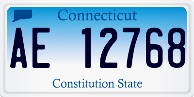 CT license plate AE12768
