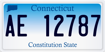 CT license plate AE12787