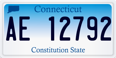 CT license plate AE12792