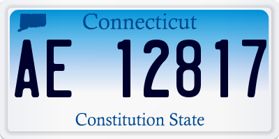 CT license plate AE12817