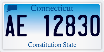 CT license plate AE12830
