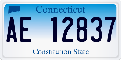 CT license plate AE12837