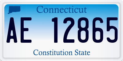 CT license plate AE12865