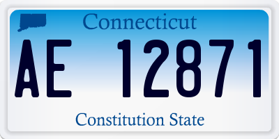 CT license plate AE12871