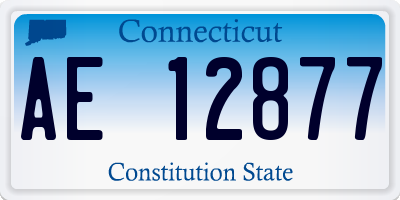 CT license plate AE12877