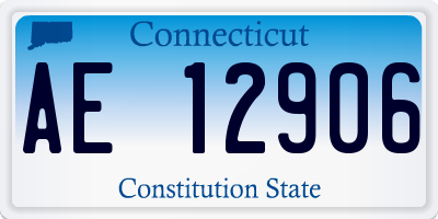CT license plate AE12906