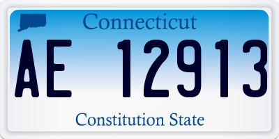 CT license plate AE12913