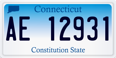 CT license plate AE12931