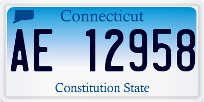 CT license plate AE12958