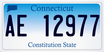 CT license plate AE12977