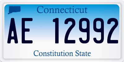 CT license plate AE12992