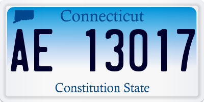 CT license plate AE13017