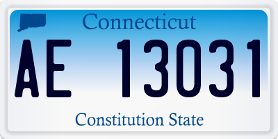 CT license plate AE13031