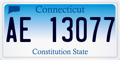 CT license plate AE13077