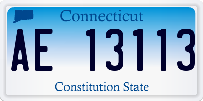 CT license plate AE13113