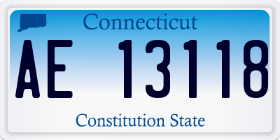 CT license plate AE13118