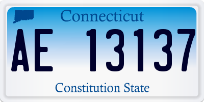 CT license plate AE13137
