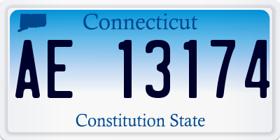 CT license plate AE13174