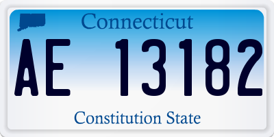 CT license plate AE13182