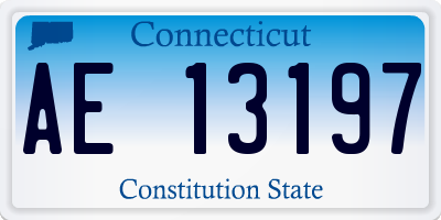 CT license plate AE13197