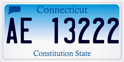 CT license plate AE13222