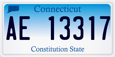 CT license plate AE13317