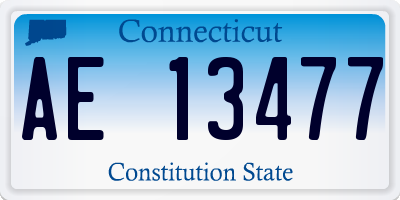 CT license plate AE13477