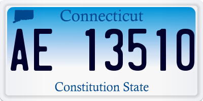 CT license plate AE13510