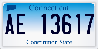 CT license plate AE13617