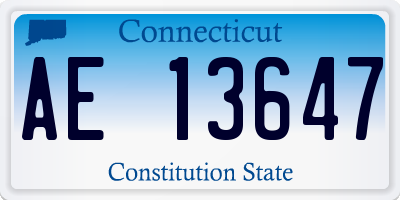 CT license plate AE13647