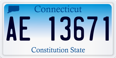 CT license plate AE13671