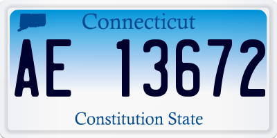 CT license plate AE13672