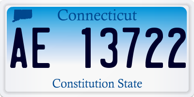 CT license plate AE13722