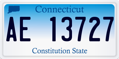 CT license plate AE13727