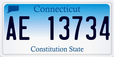 CT license plate AE13734