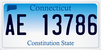 CT license plate AE13786