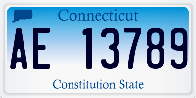 CT license plate AE13789