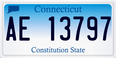 CT license plate AE13797