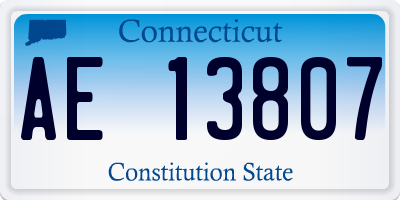 CT license plate AE13807