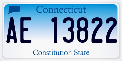 CT license plate AE13822